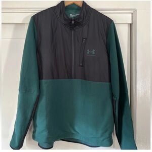 Under Armour Men's Black and Green 1/2 Zip Performance